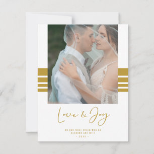 Tarjeta Festiva Foto personalizado de los recién casados Primera N