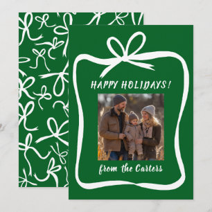 Tarjeta Festiva FOTO PERSONALIZADO de Navidades de marco de cinta