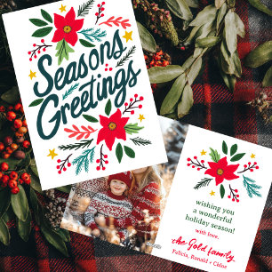 TARJETA FESTIVA FOTO PERSONALIZADO DE NAVIDADES DE TEMPORADA DE RE