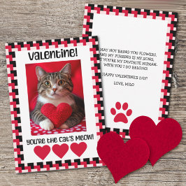 Tarjeta Festiva Foto personalizado de Valentine Card del gato