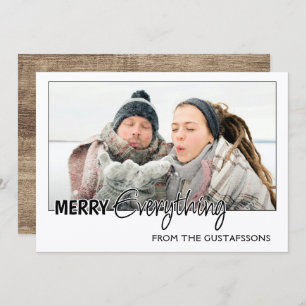 Tarjeta Festiva Foto personalizado Divertido Merry Everything Humo