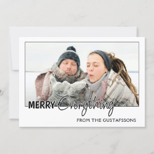 Tarjeta Festiva Foto personalizado Divertido Merry Everything Humo