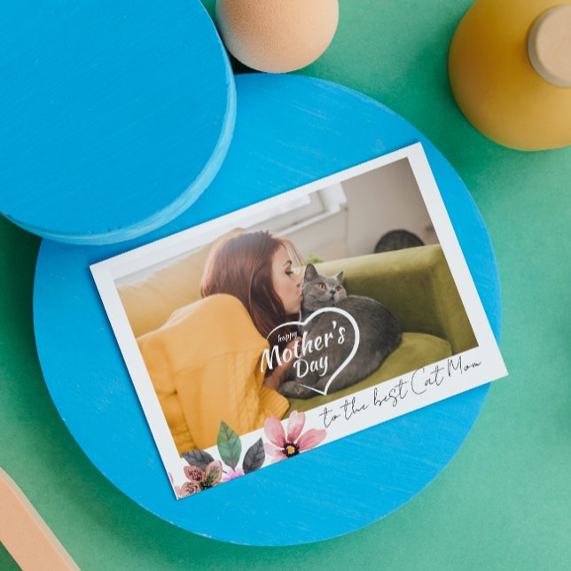 Tarjeta Festiva Foto personalizado Floral Feliz Día de la Madre me (Subido por el creador)