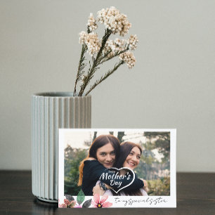 Tarjeta Festiva Foto personalizado Floral Feliz Día de la Madre pa