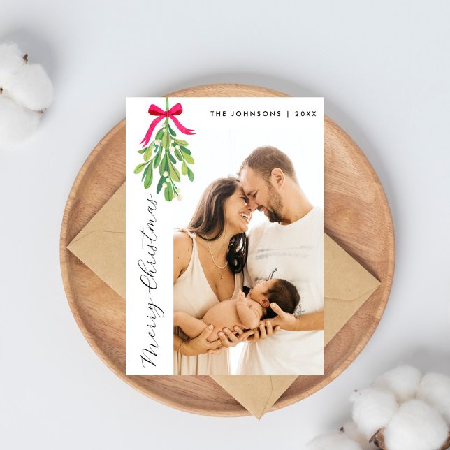 Tarjeta Festiva Foto personalizado Navidades botánicos modernos y  (Subido por el creador)