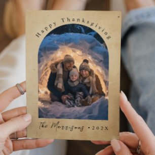 Tarjeta Festiva Foto personalizado rústica Feliz Día de Acción de 