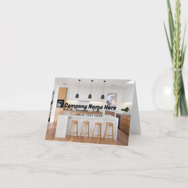 Tarjeta Festiva Foto promocional de la empresa con nombre de logot (Anverso)