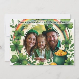 Tarjeta Festiva Foto propia, Día de San Patricio, Shamrock ‘n’ Rol