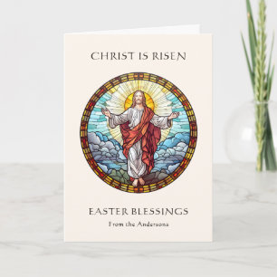 Tarjeta Festiva Foto Religiosa Católica Jesús Bendiciones de Pascu