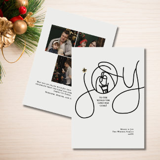 Tarjeta Festiva Foto religiosa elegante de la Natividad familiar c