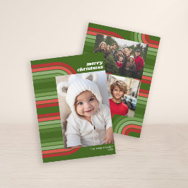Tarjeta Festiva Foto Retro Arch Line Art y Off Center Pic