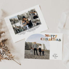 Tarjeta Festiva Foto retro colorida del arco navideño