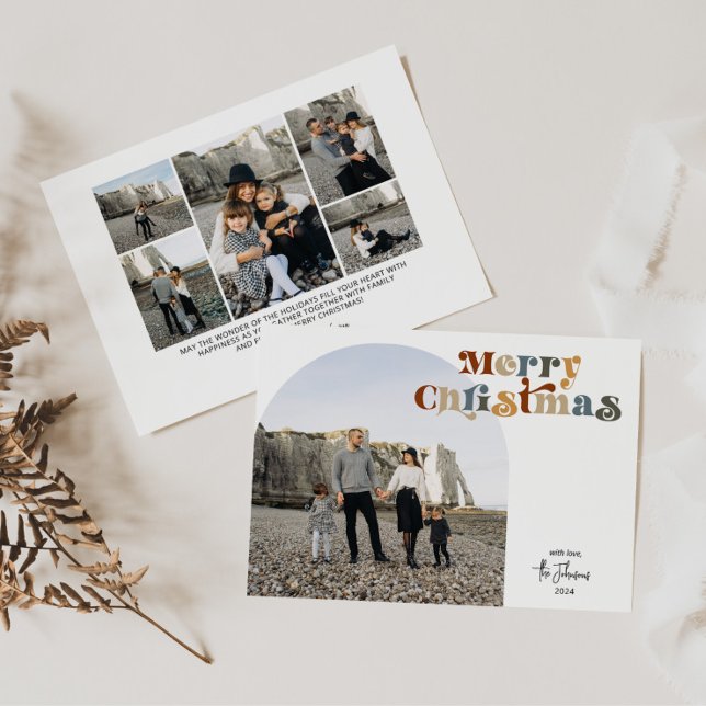 Tarjeta Festiva Foto retro colorida del arco navideño (Subido por el creador)