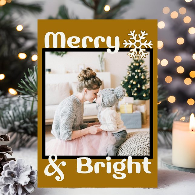 Tarjeta Festiva Foto retro de Navidades de copos de nieve marrones (Subido por el creador)