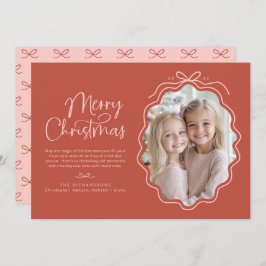 Tarjeta Festiva Foto retro rosa rosado rojo