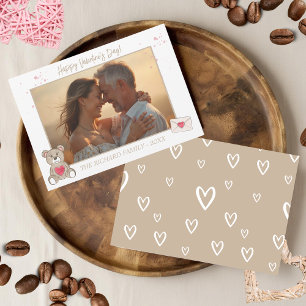 Tarjeta Festiva Foto romántica acuarela Oso de color café