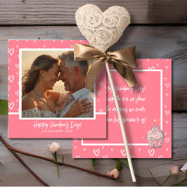 Tarjeta Festiva Foto romántica de Rubor rosa y corazón blanco