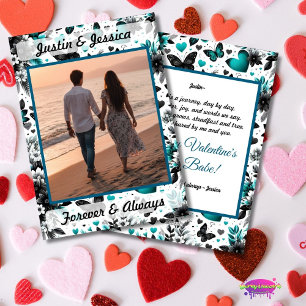 Tarjeta Festiva Foto romántica del Día de San Valentín y poema per