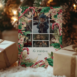 Tarjeta Festiva Foto Rustic Candy Navidades Fiesta