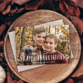 Tarjeta Festiva Foto Rustic Harvest de Acción de Gracias