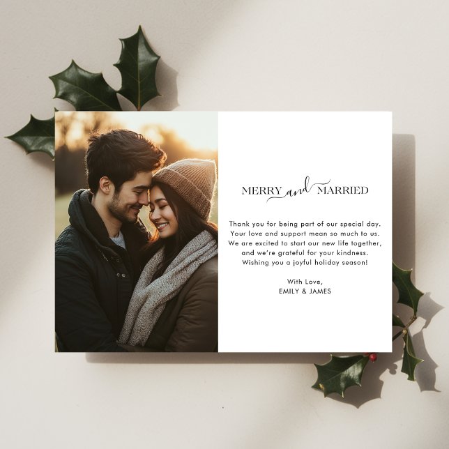 Tarjeta Festiva Foto Rustic, recién casada, de Navidades casados (Subido por el creador)