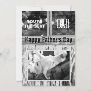 Tarjeta Festiva Foto rústica en blanco y negro Mejor papá Día del 