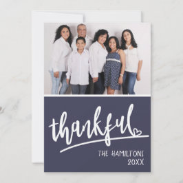 Tarjeta Festiva Foto Script Heart Thankful Thankess