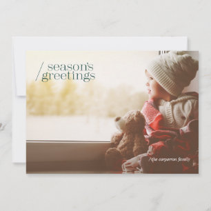 Tarjeta Festiva FOTO SENCILLA Y ELEGANTE   Verde