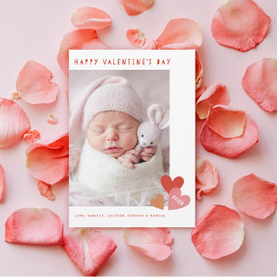 Tarjeta Festiva Foto simple Día de San Valentín de los corazones p