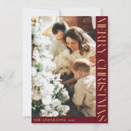 Tarjeta Festiva Foto simple Minimalista de la familia navideña Mer