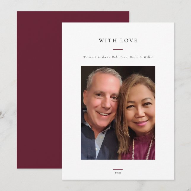 Tarjeta Festiva Foto simple moderna (Anverso / Reverso)