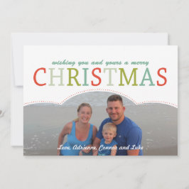 Tarjeta Festiva Foto simple Navidades familiares Colores de modelo