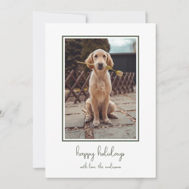 Tarjeta Festiva Foto simplista de perro (Anverso)