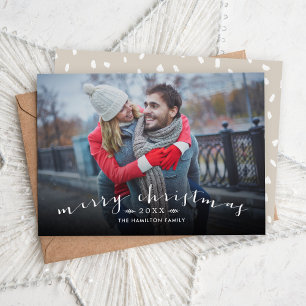 Tarjeta Festiva Foto superpuesta del guión de la Moda navideña de