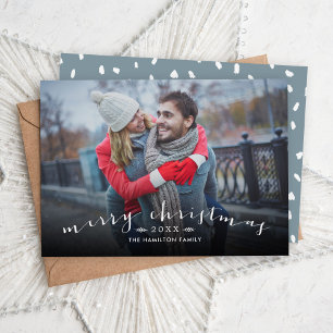 Tarjeta Festiva Foto superpuesta del guión de la Moda navideña de