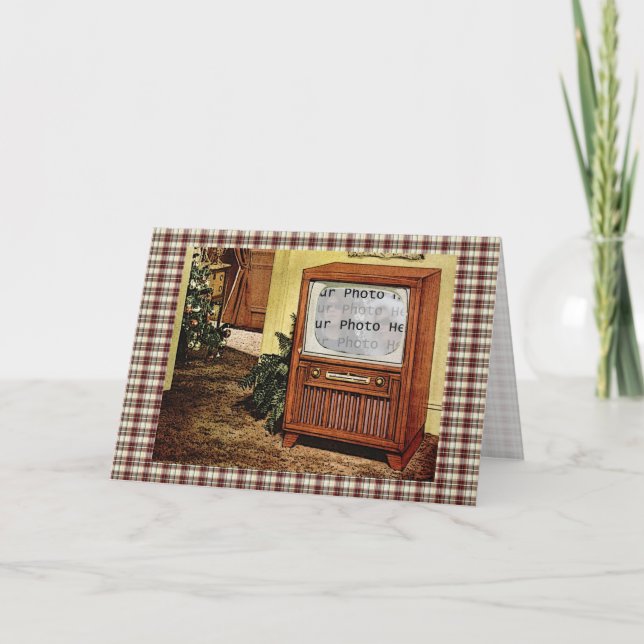 Tarjeta Festiva Foto televisiva retro de los años 50 (Anverso)