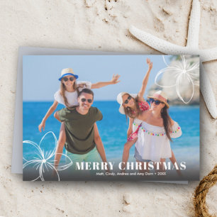 Tarjeta Festiva Foto Tropical Floral Hawaiana
