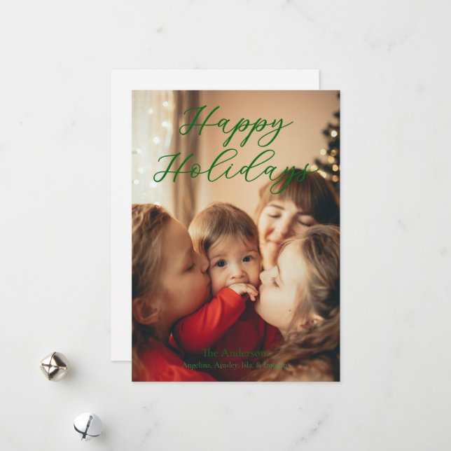 Tarjeta Festiva Foto única simple (Anverso/Reverso In Situ)