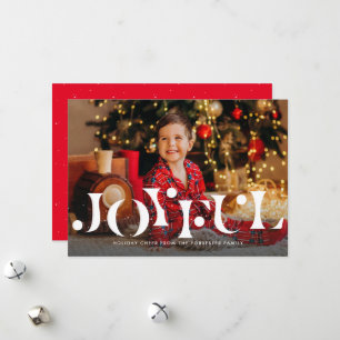 Tarjeta Festiva Foto única simple alegre roja