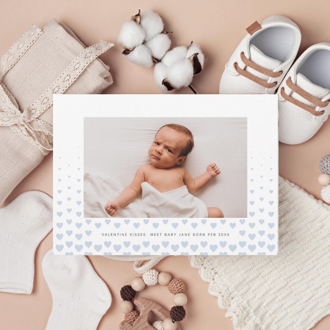 Tarjeta Festiva Foto valentina de degradado de corazón azul (Subido por el creador)