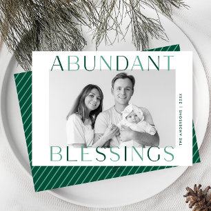 Tarjeta Festiva Foto verde de abundantes bendiciones