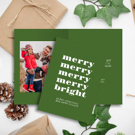 Tarjeta Festiva Foto verde mínimo moderno brillante y brillante