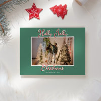 Foto y carta de los Navidades de Green Holly Jolly