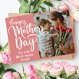 Tarjeta Festiva Foto y texto personalizados Día de la Madre Mejor