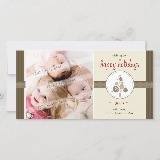 Tarjeta Festiva FOTOCARTA DE navidades :: moderno árbol estroboscó (Anverso)