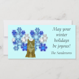 Tarjeta Festiva Fotocarta - Vacaciones de invierno con gato
