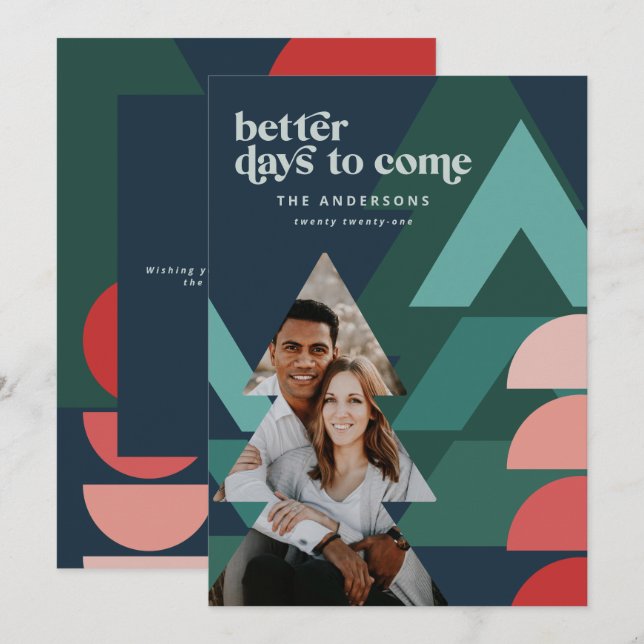 Tarjeta Festiva Fotografía abstracta geométrica moderna y colorida (Anverso / Reverso)