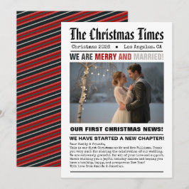 Tarjeta Festiva Fotografía al estilo de nuestro primer periódico n