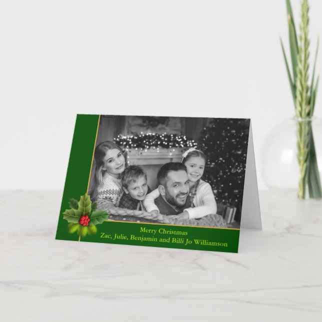 Tarjeta Festiva Fotografía automática en blanco y negro con Navida (Anverso)