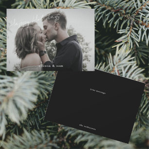 Tarjeta Festiva Fotografía Black White Text Felices Fiestas